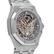 Audemars Piguet Royal Oak Openworked 15467BC.OO.1256BC.01 Double Balance Wheel White Gold Light-Blue Inner Bezel