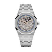 Audemars Piguet Royal Oak Openworked 15467BC.OO.1256BC.01 Double Balance Wheel White Gold Light-Blue Inner Bezel