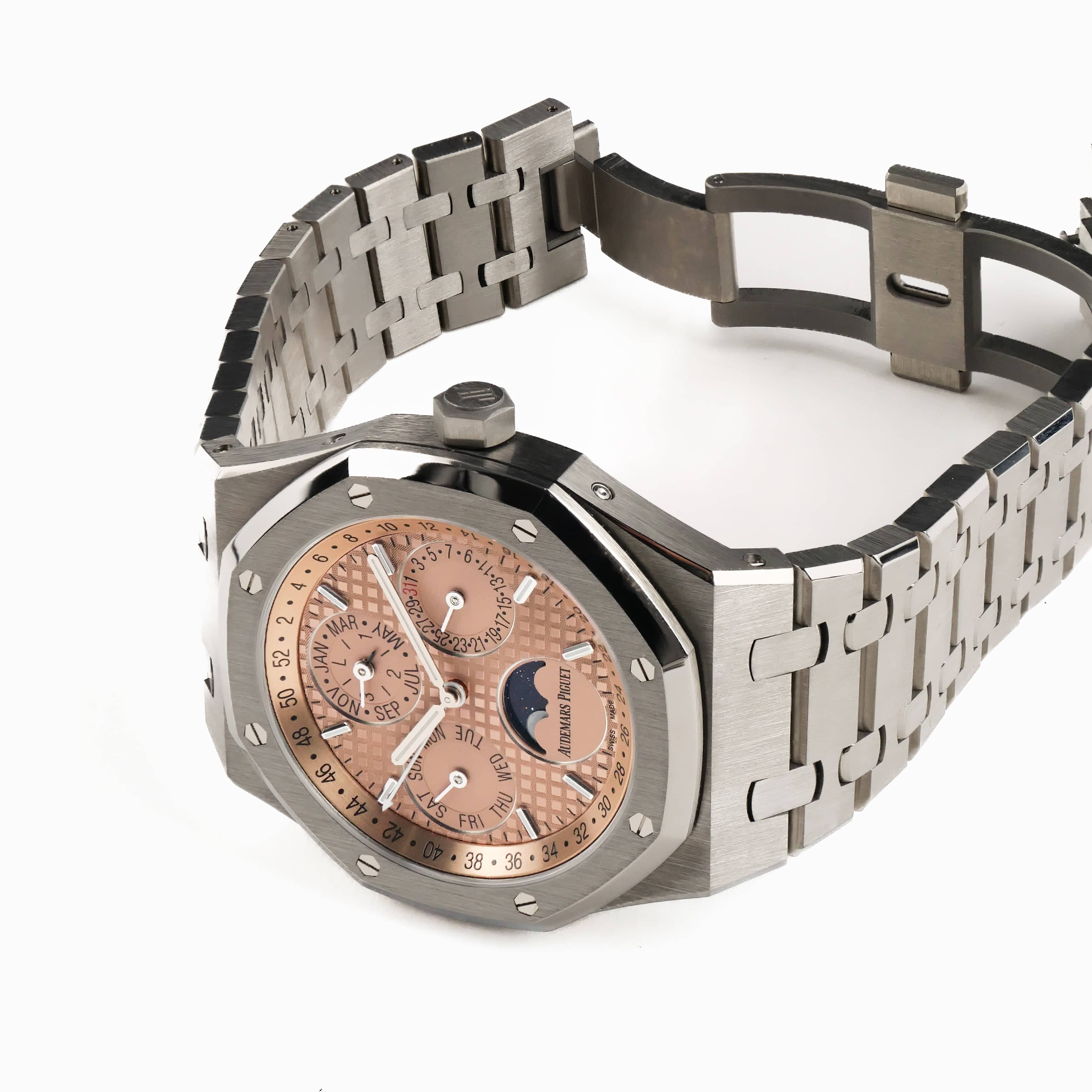 Audemars Piguet Royal Oak Perpetual Calendar 26615TI.OO.1220TI.01 Titanium Salmon Dial Limited Edition of 300