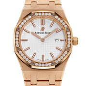 Audemars Piguet Royal Oak Quartz 67651OR.ZZ.1261OR.01 'Ladies' Rose Gold White Dial Diamond Bezel Quartz (2015)