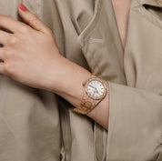 Audemars Piguet Royal Oak Quartz 67651OR.ZZ.1261OR.01 'Ladies' Rose Gold White Dial Diamond Bezel Quartz