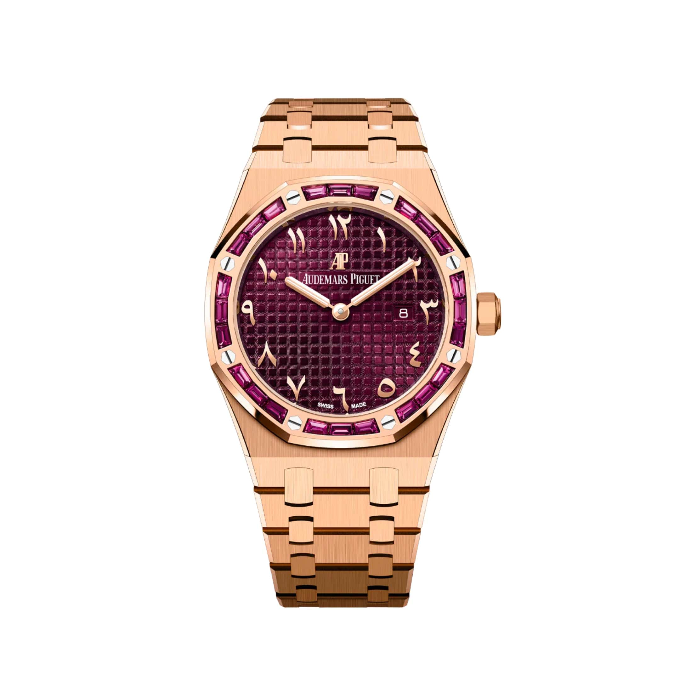 Audemars Piguet Royal Oak Quartz 67656OR.GR.1261OR.01 'Special Edition' Rose Gold Burgundy Dial Garnet Bezel