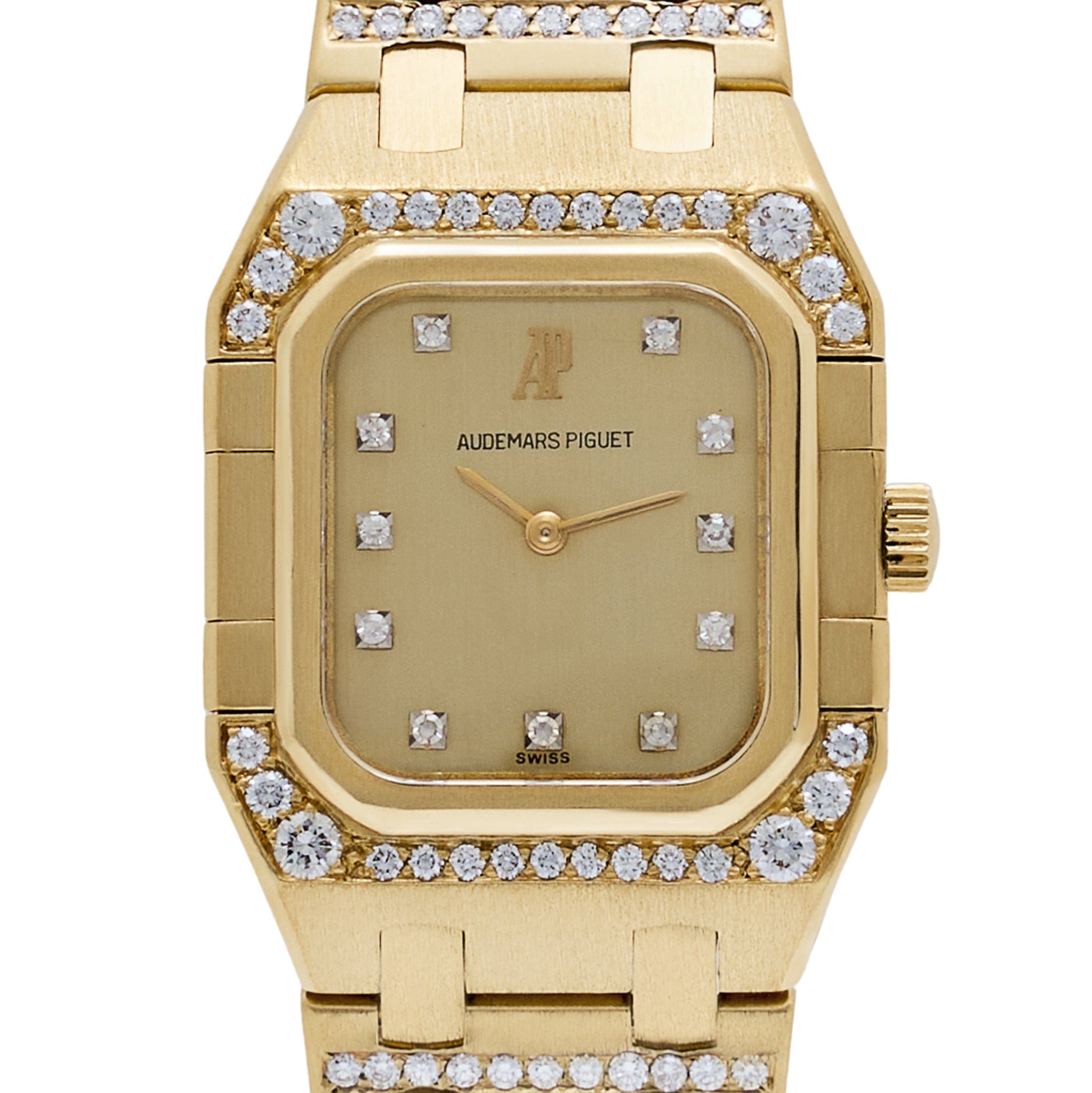 Audemars Piguet Royal Oak Rectangular 6015BA Vintage 'Ladies' Yellow Gold Diamond-Set Quartz (1982)