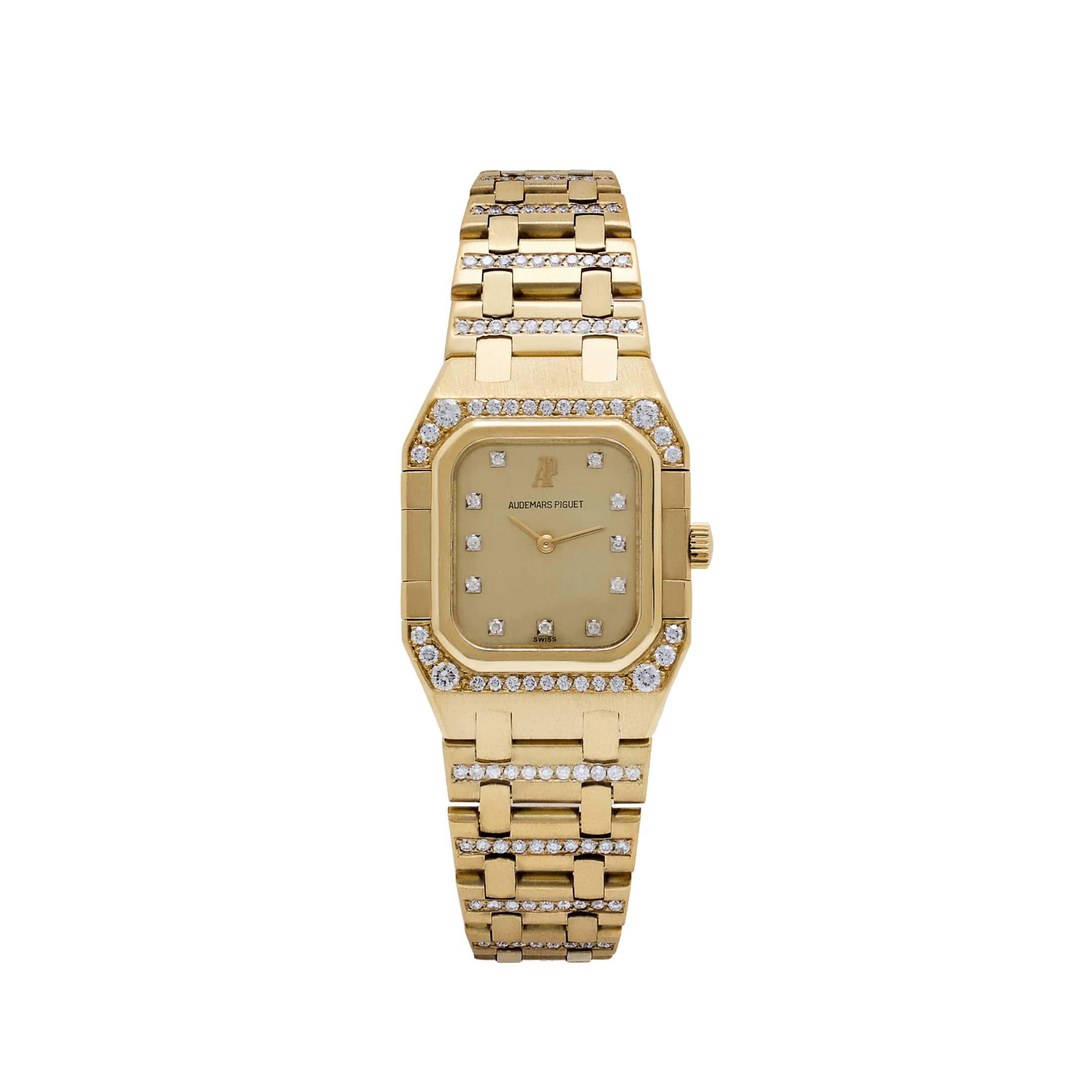Audemars Piguet Royal Oak Rectangular 6015BA Vintage 'Ladies' Yellow Gold Diamond-Set Quartz (1982)