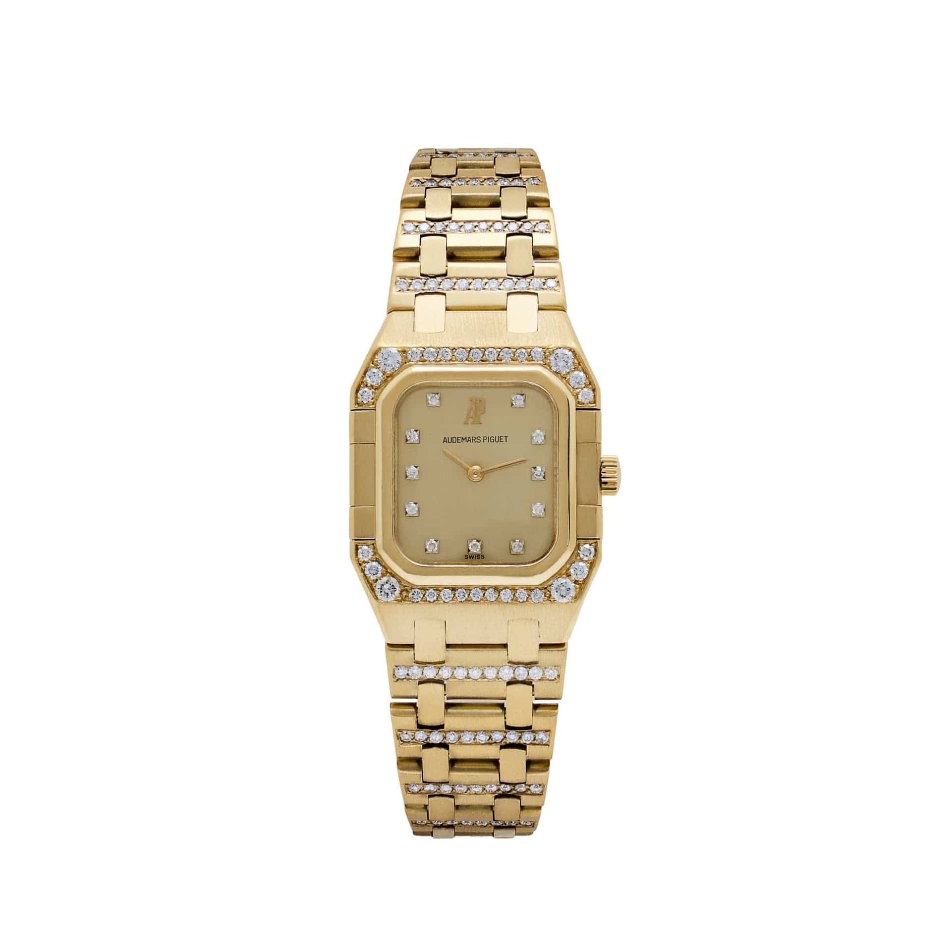 Audemars Piguet Royal Oak Rectangular 6015BA Vintage 'Ladies' Yellow Gold Diamond-Set Quartz (1982)