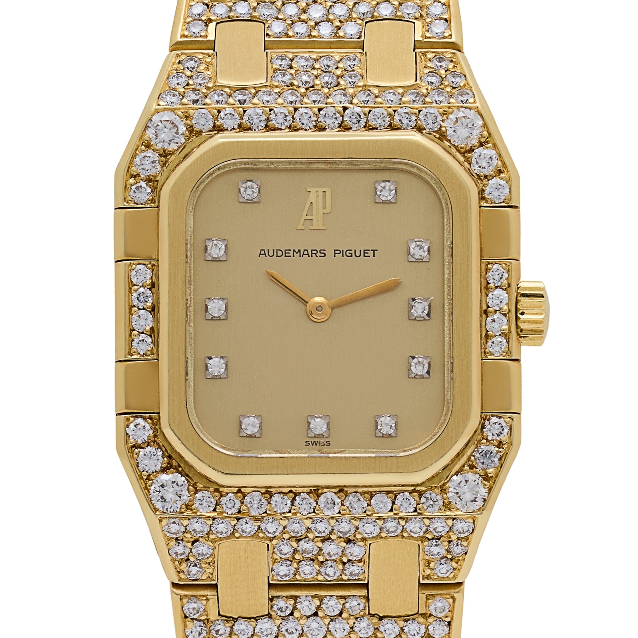 Audemars Piguet Royal Oak Rectangular 6028BA Vintage 'Ladies' Yellow Gold Diamond-Set Quartz (1983)
