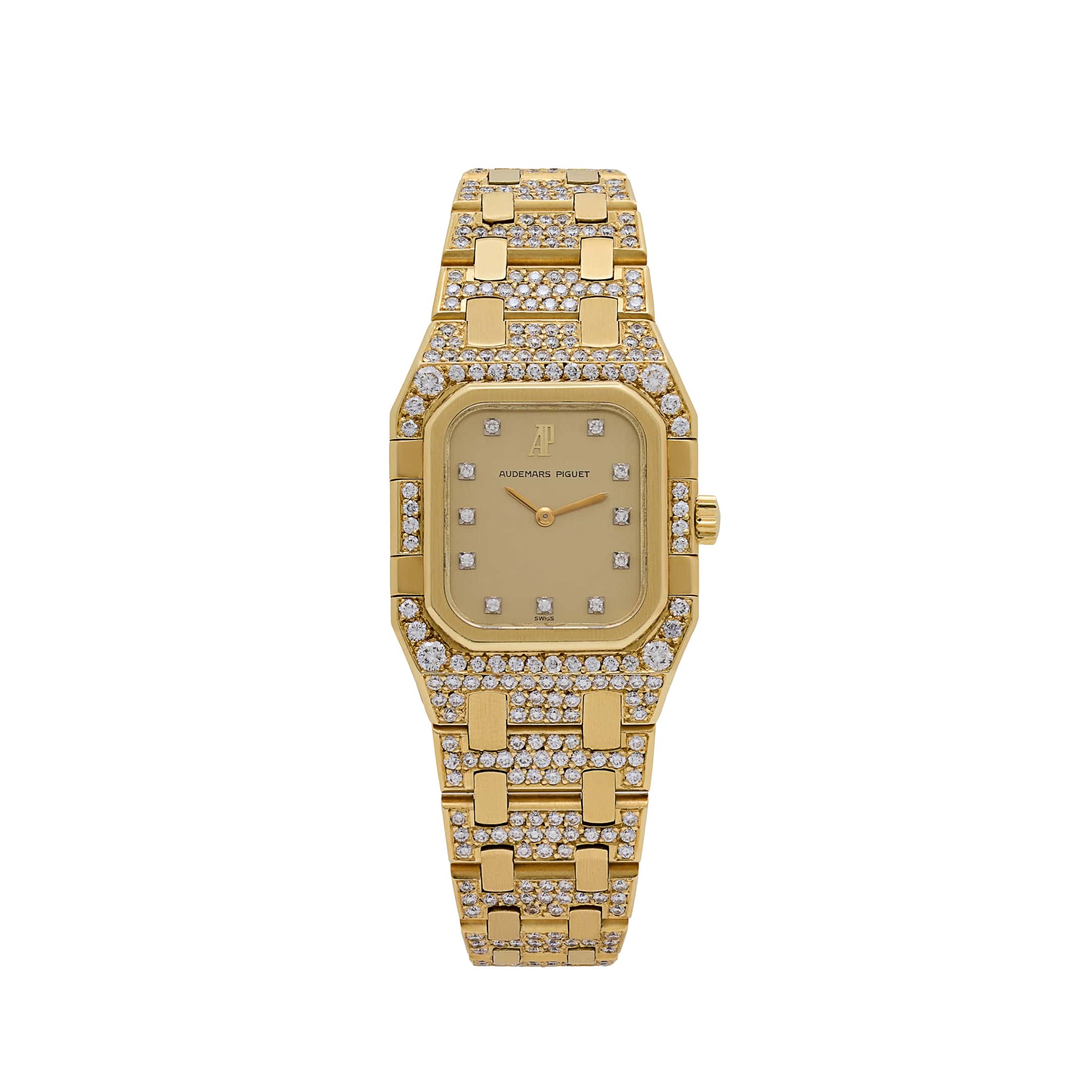 Audemars Piguet Royal Oak Rectangular 6028BA Vintage 'Ladies' Yellow Gold Diamond-Set Quartz (1983)