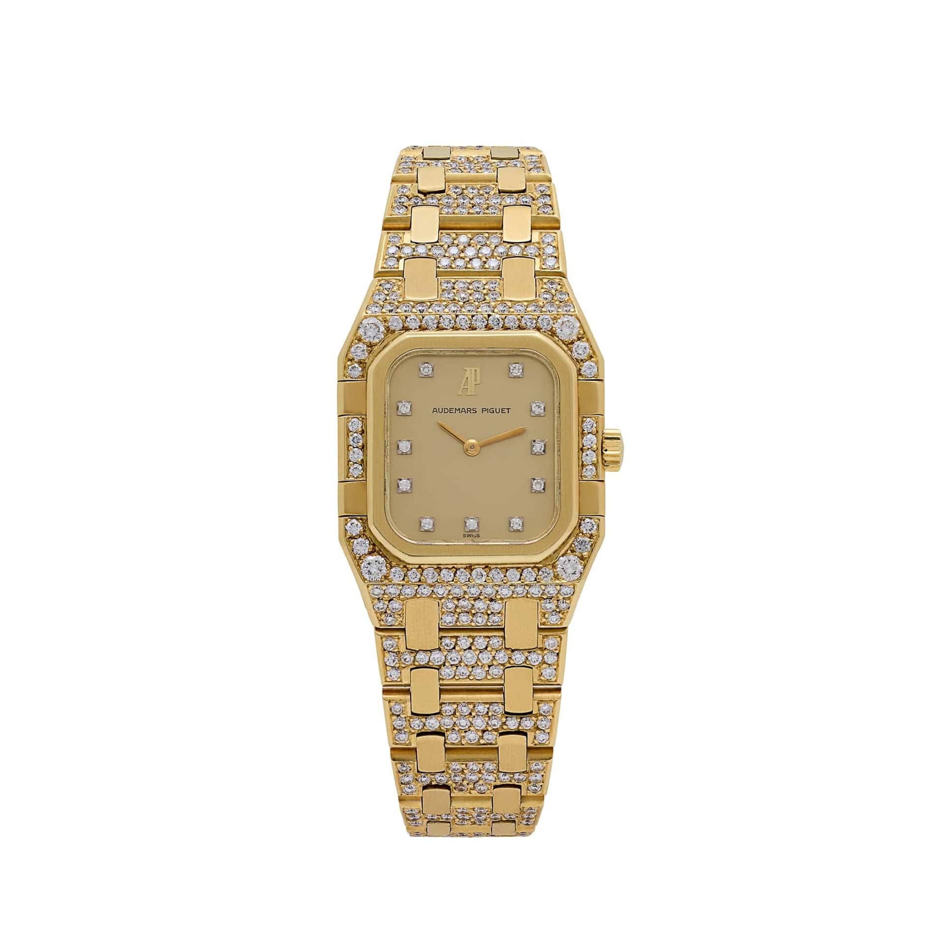 Audemars Piguet Royal Oak Rectangular 6028BA Vintage 'Ladies' Yellow Gold Diamond-Set Quartz (1983)