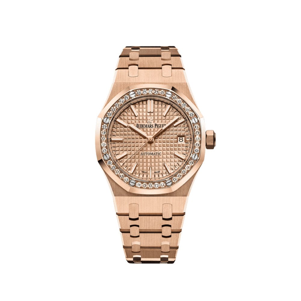 Luxury Watch Audemars Piguet Royal Oak Selfwinding Ladies' Rose Gold Diamond Bezel 15451OR.ZZ.1256OR.03 Wrist Aficionado