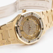 Audemars Piguet Royal Oak Vintage 14587.708 'Ladies' Yellow Gold Champagne Diamond Dial Diamond Bezel (1990)