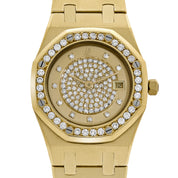 Audemars Piguet Royal Oak Vintage 14587.708 'Ladies' Yellow Gold Champagne Diamond Dial Diamond Bezel (1990)