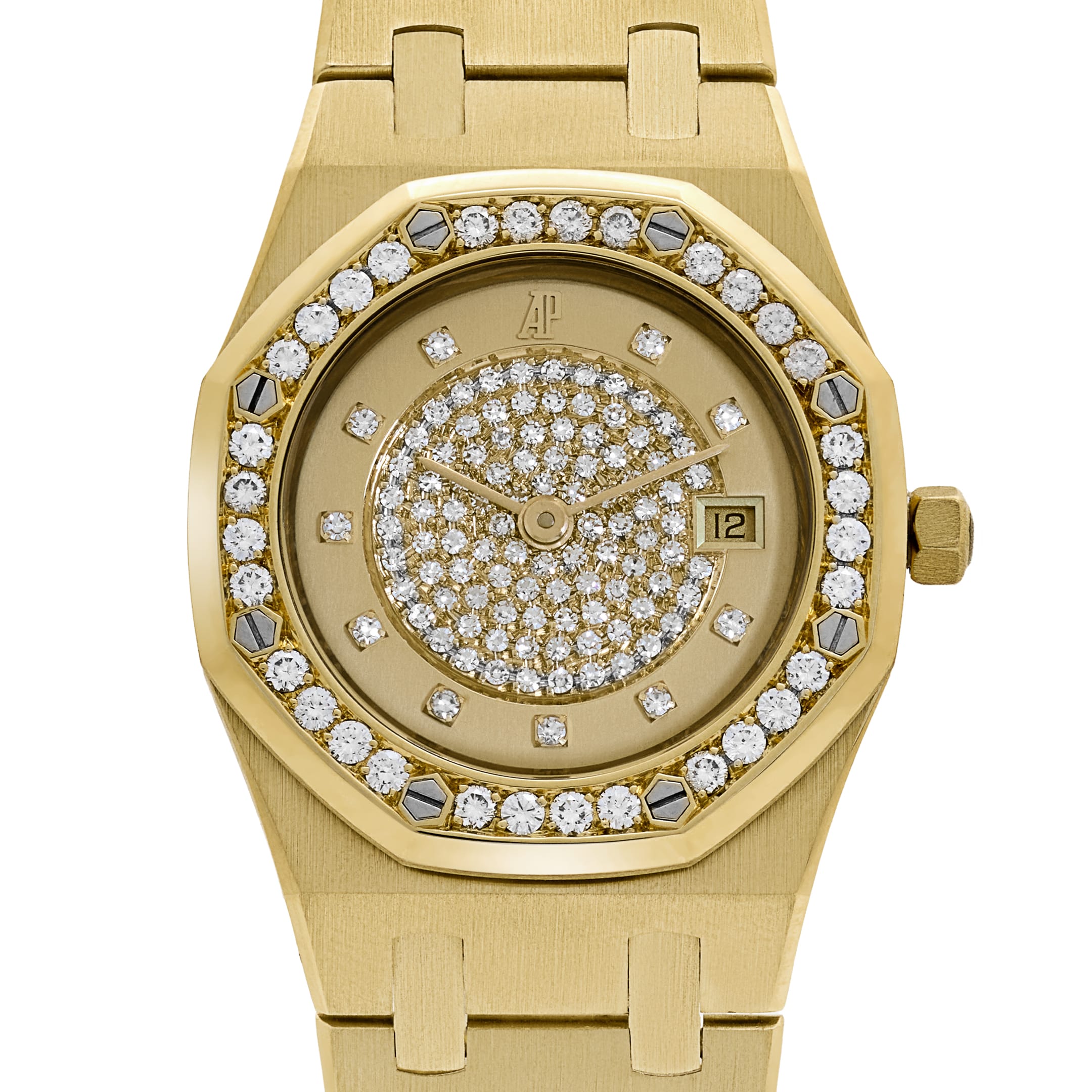 Audemars Piguet Royal Oak Vintage 14587.708 'Ladies' Yellow Gold Champagne Diamond Dial Diamond Bezel (1990)