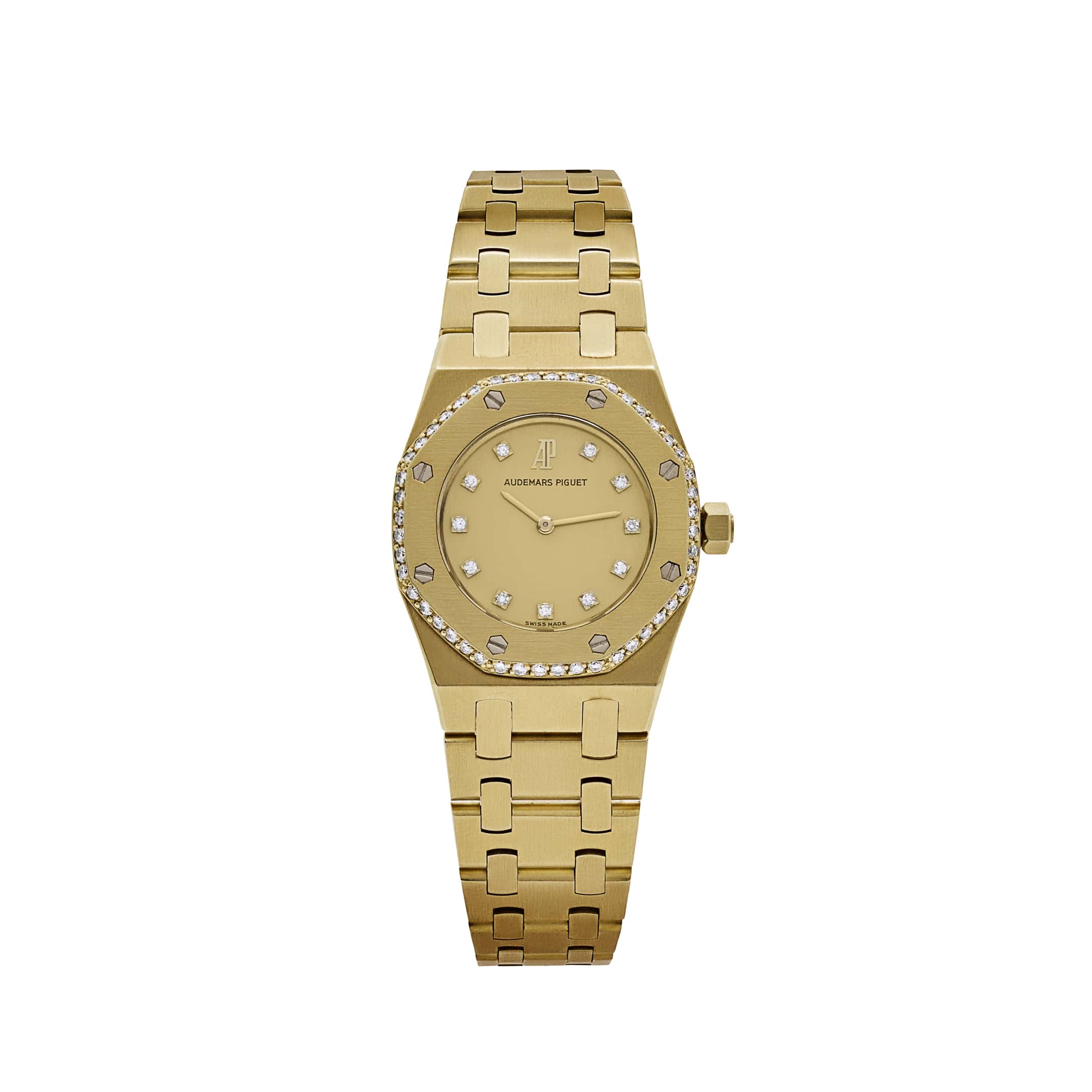516 'Ladies' Yellow Gold Champagne Diamond Dial Diamond Bezel