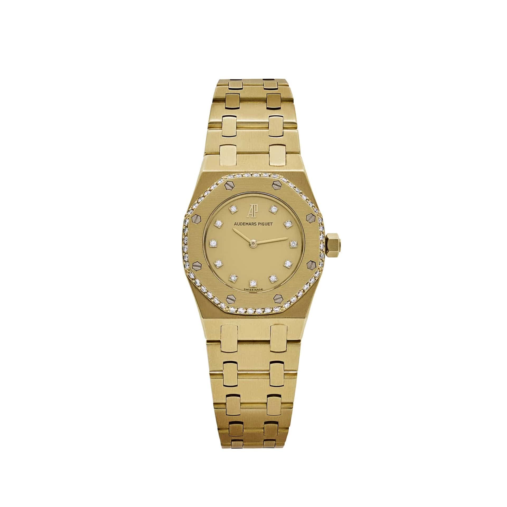 516 'Ladies' Yellow Gold Champagne Diamond Dial Diamond Bezel
