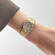 Audemars Piguet Royal Oak Vintage 66464BA.Z.0722BA.01 'Ladies' Yellow Gold Diamond Dial Diamond Bezel Quartz