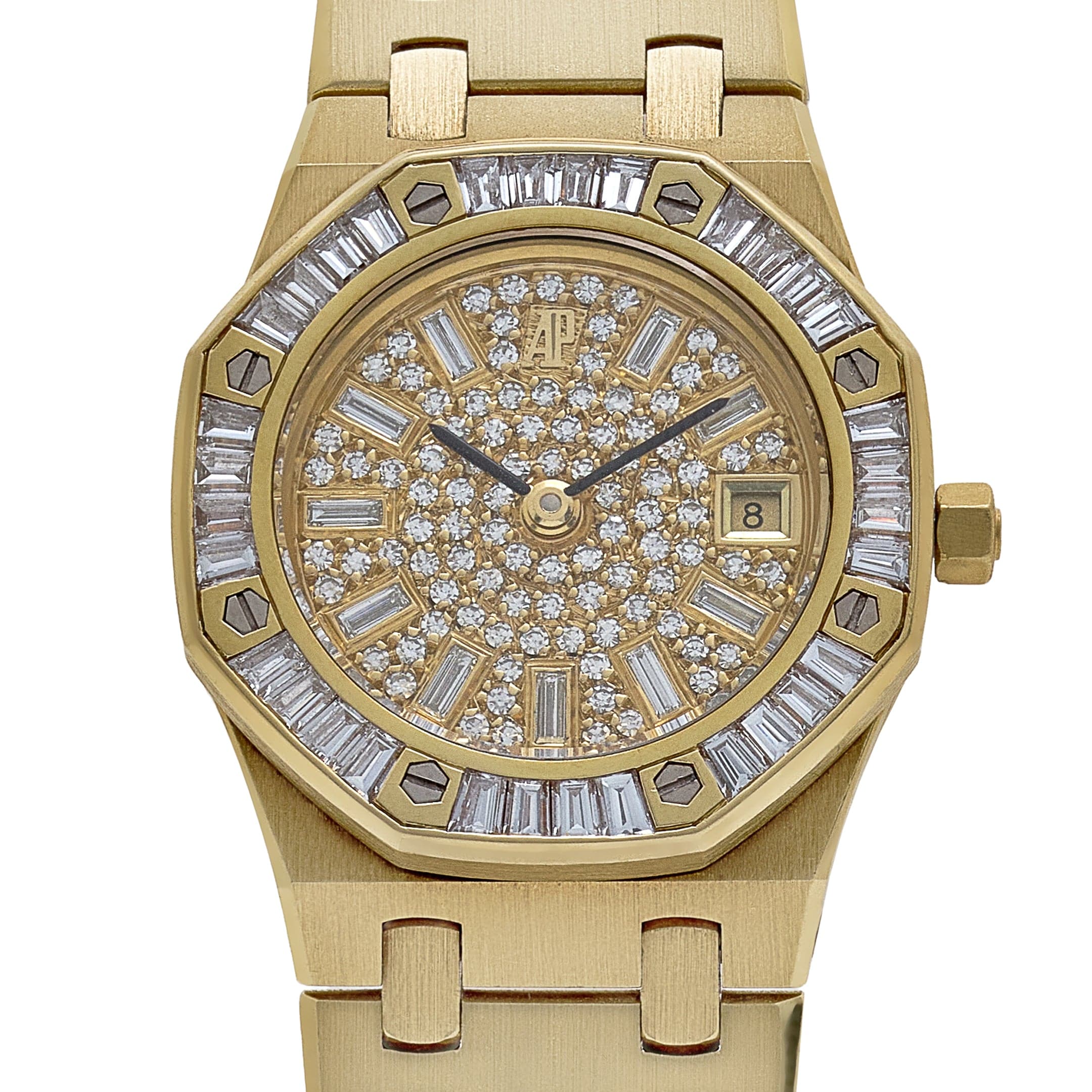Audemars Piguet Royal Oak Vintage 66464BA.Z.0722BA.01 'Ladies' Yellow Gold Diamond Dial Diamond Bezel Quartz