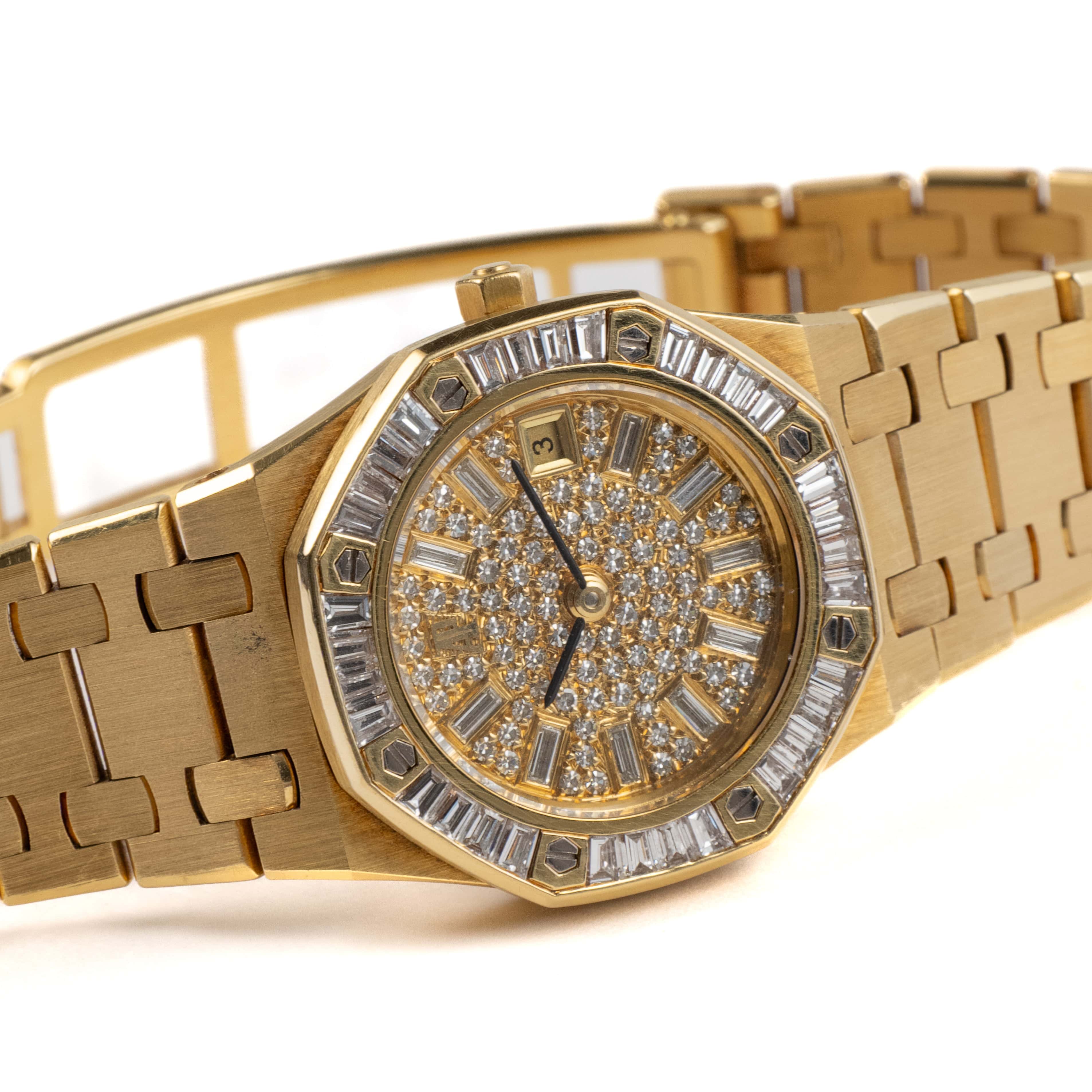 Audemars Piguet Royal Oak Vintage 66464BA.Z.0722BA.01 'Ladies' Yellow Gold Diamond Dial Diamond Bezel Quartz