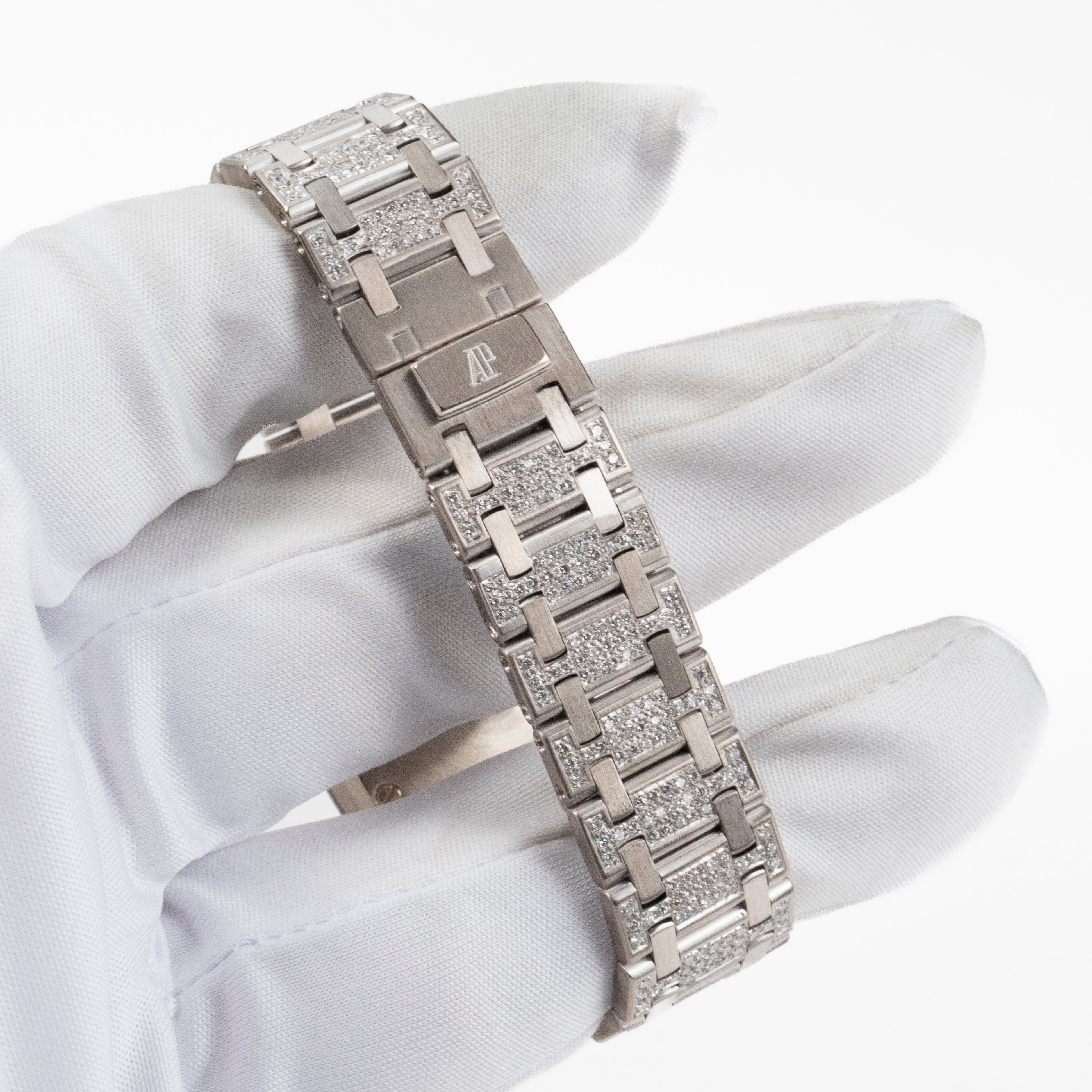 Audemars Piguet Royal Oak 14587BC 'Ladies' White Gold Diamond Emerald Set Dial Quartz (1995)