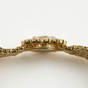 Audemars Piguet Vintage Oval 66429BA.ZZ.0780BA.02 'Ladies' Cocktail Watch Yellow Gold White Dial Diamond Bezel Quartz