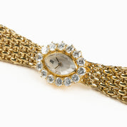 Audemars Piguet Vintage Oval 66429BA.ZZ.0780BA.02 'Ladies' Cocktail Watch Yellow Gold White Dial Diamond Bezel Quartz
