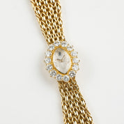 Audemars Piguet Vintage Oval 66429BA.ZZ.0780BA.02 'Ladies' Cocktail Watch Yellow Gold White Dial Diamond Bezel Quartz