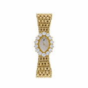 Audemars Piguet Vintage Oval 66429BA.ZZ.0780BA.02 'Ladies' Cocktail Watch Yellow Gold White Dial Diamond Bezel Quartz