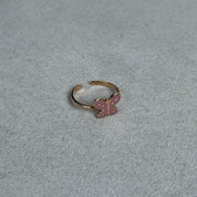 Baby Pink Enamel Butterfly Ring