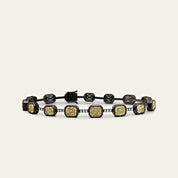Black Enamel Knife Edge Yellow Diamond Bracelet