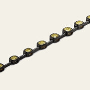 Black Enamel Knife Edge Yellow Diamond Necklace