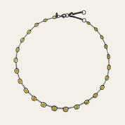 Black Enamel Knife Edge Yellow Diamond Necklace