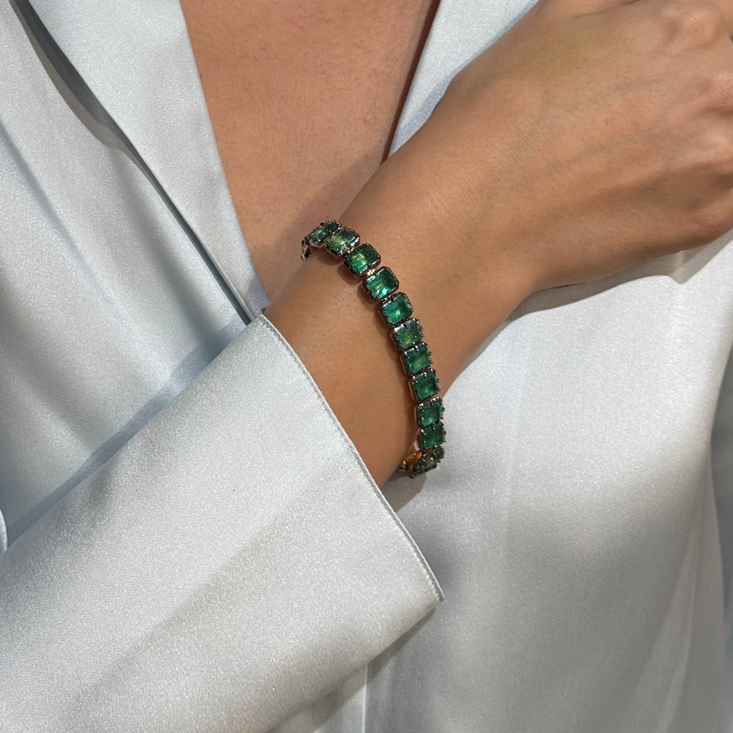 Black Rhodium Emerald Bracelet