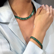 Black Rhodium Emerald Necklace