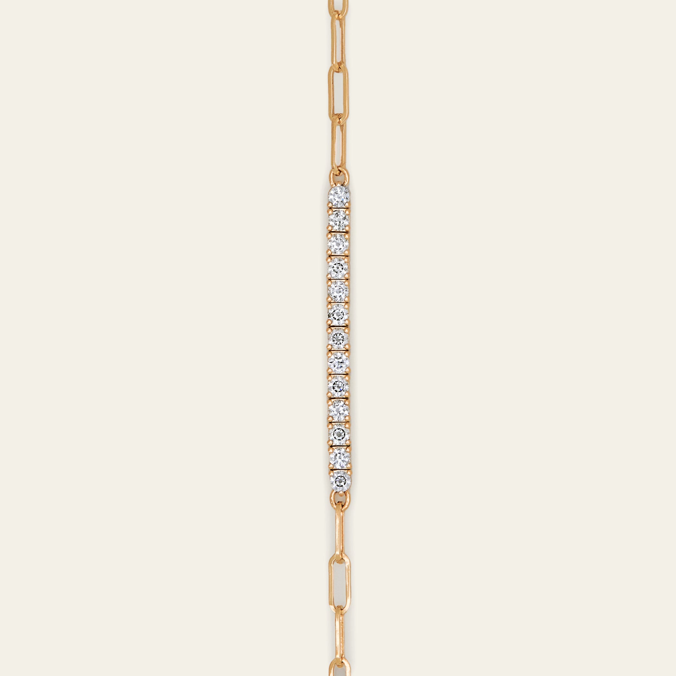 Diamond and Gold Paperclip Chain Bracelet