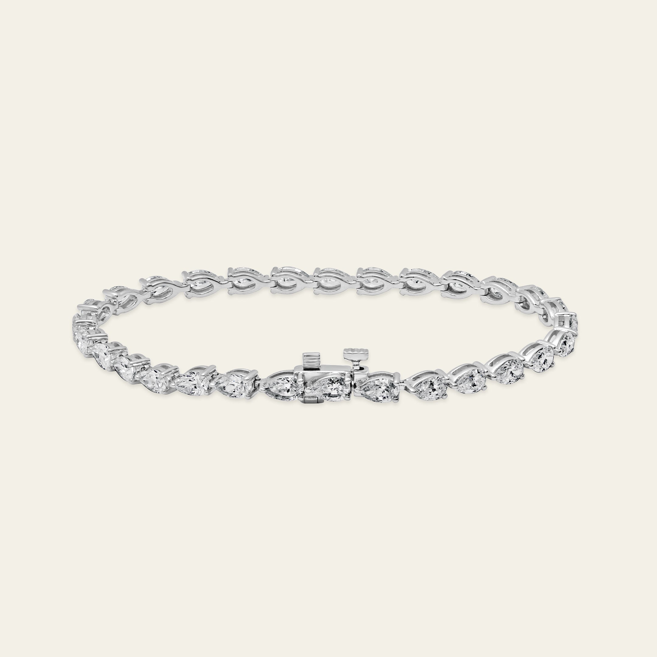 5.54 Carat Pear-Shaped Diamond Tennis Bracelet