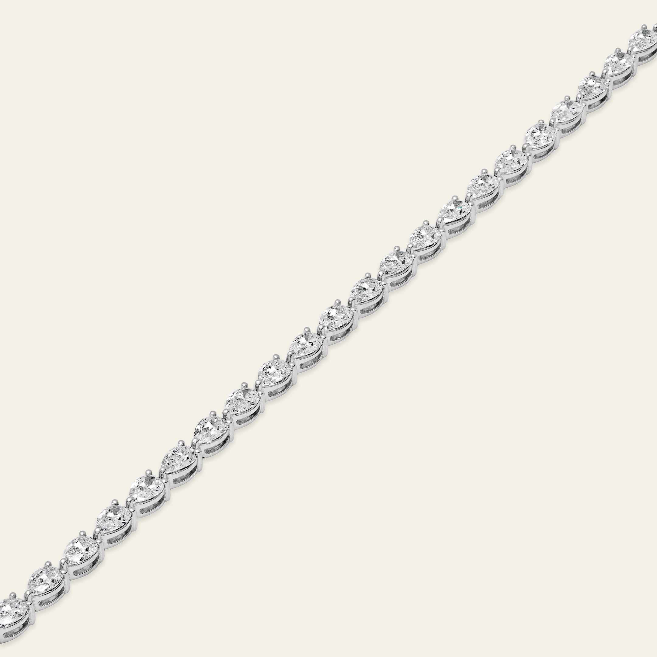 5.54 Carat Pear-Shaped Diamond Tennis Bracelet