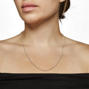 Briolette Diamond Chain Necklace in White Gold