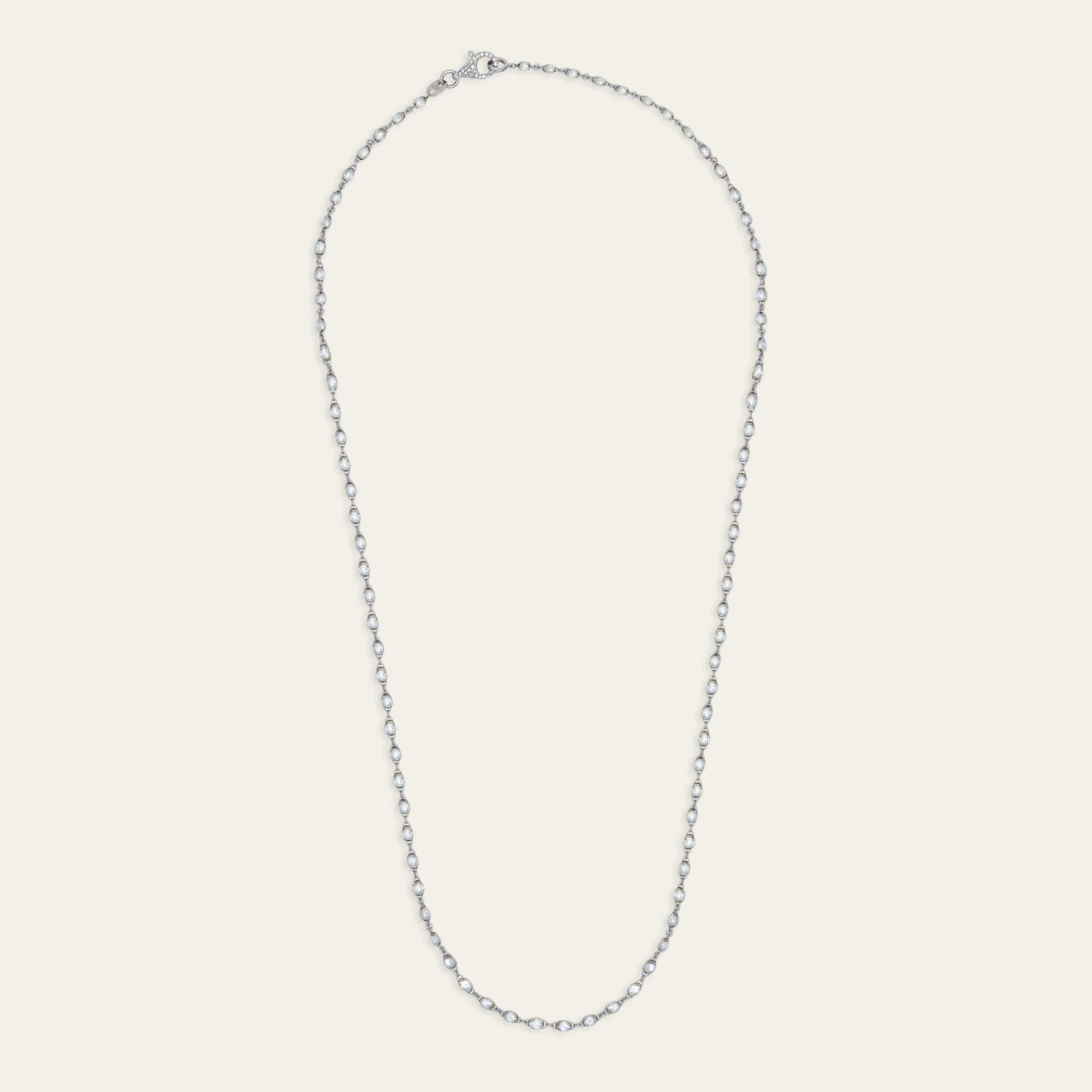 Briolette Diamond Chain Necklace in White Gold