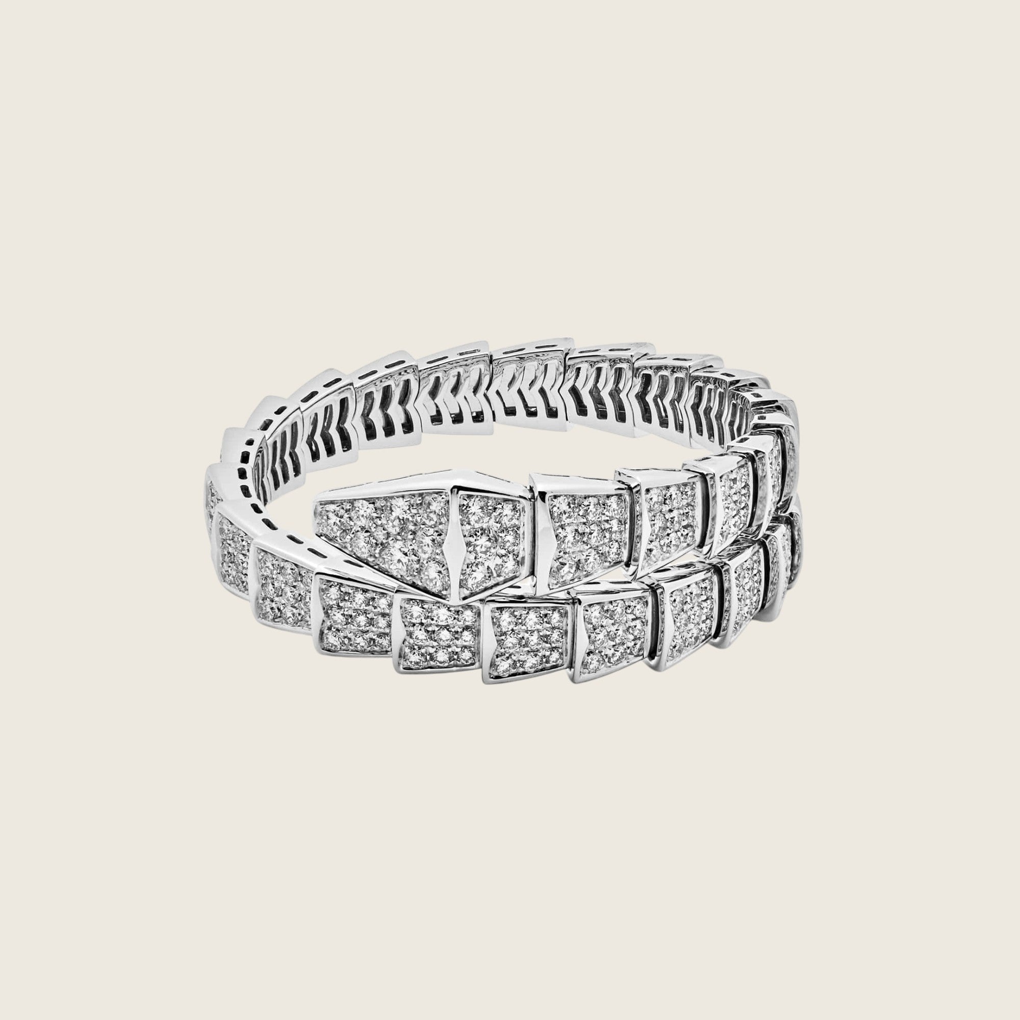 BVLGARI Serpenti One-Coil Bracelet White Gold Diamond 345215