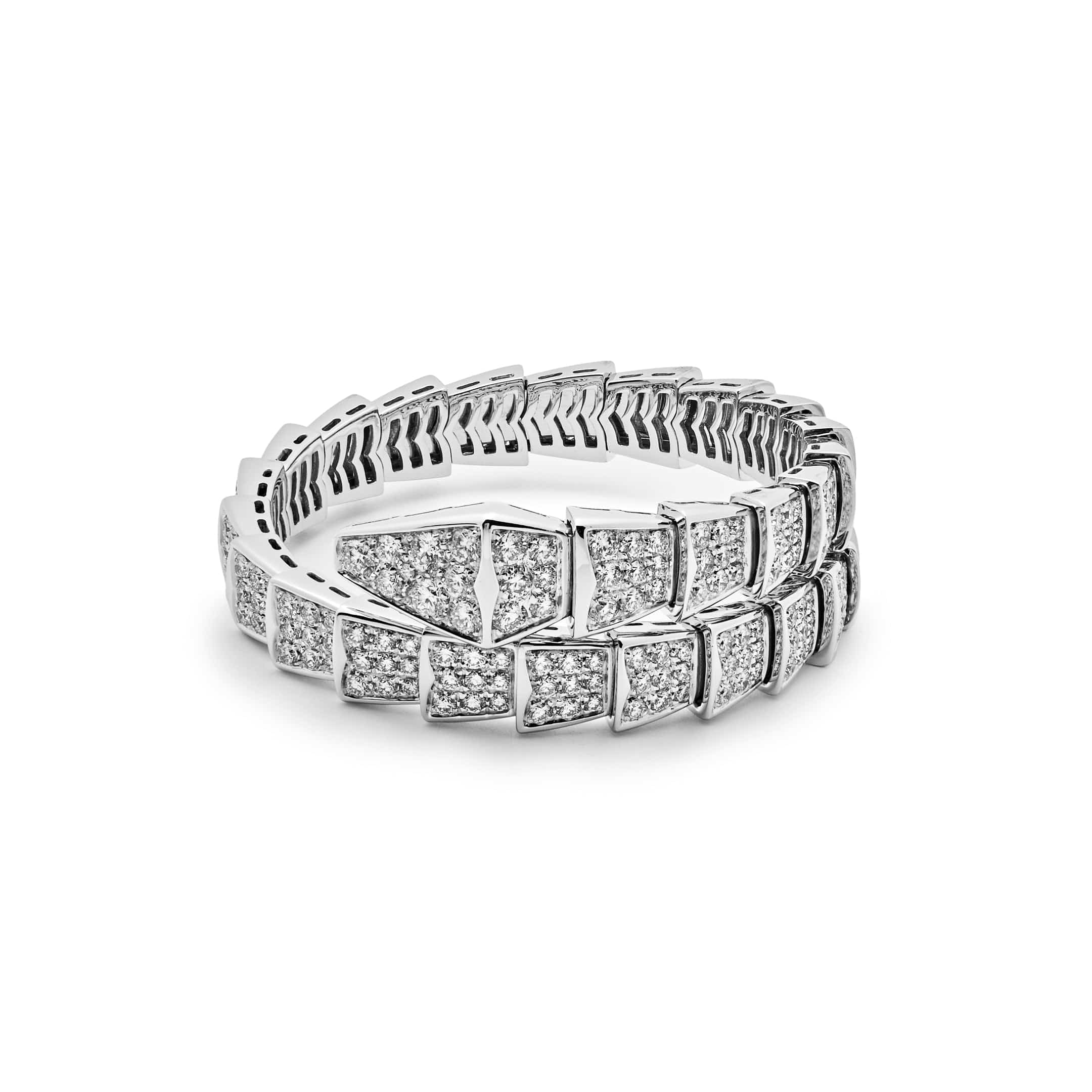 BVLGARI Serpenti One-Coil Bracelet White Gold Diamond 345215