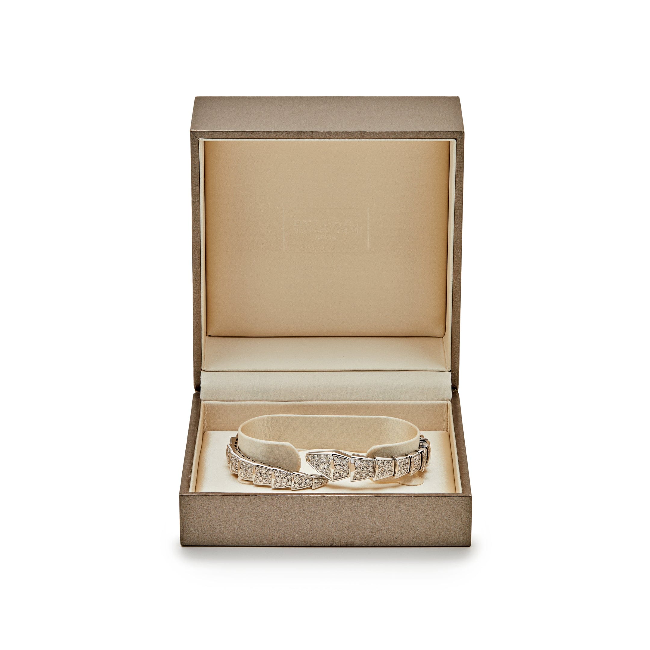 BVLGARI Serpenti One-Coil Bracelet White Gold Diamond 345215