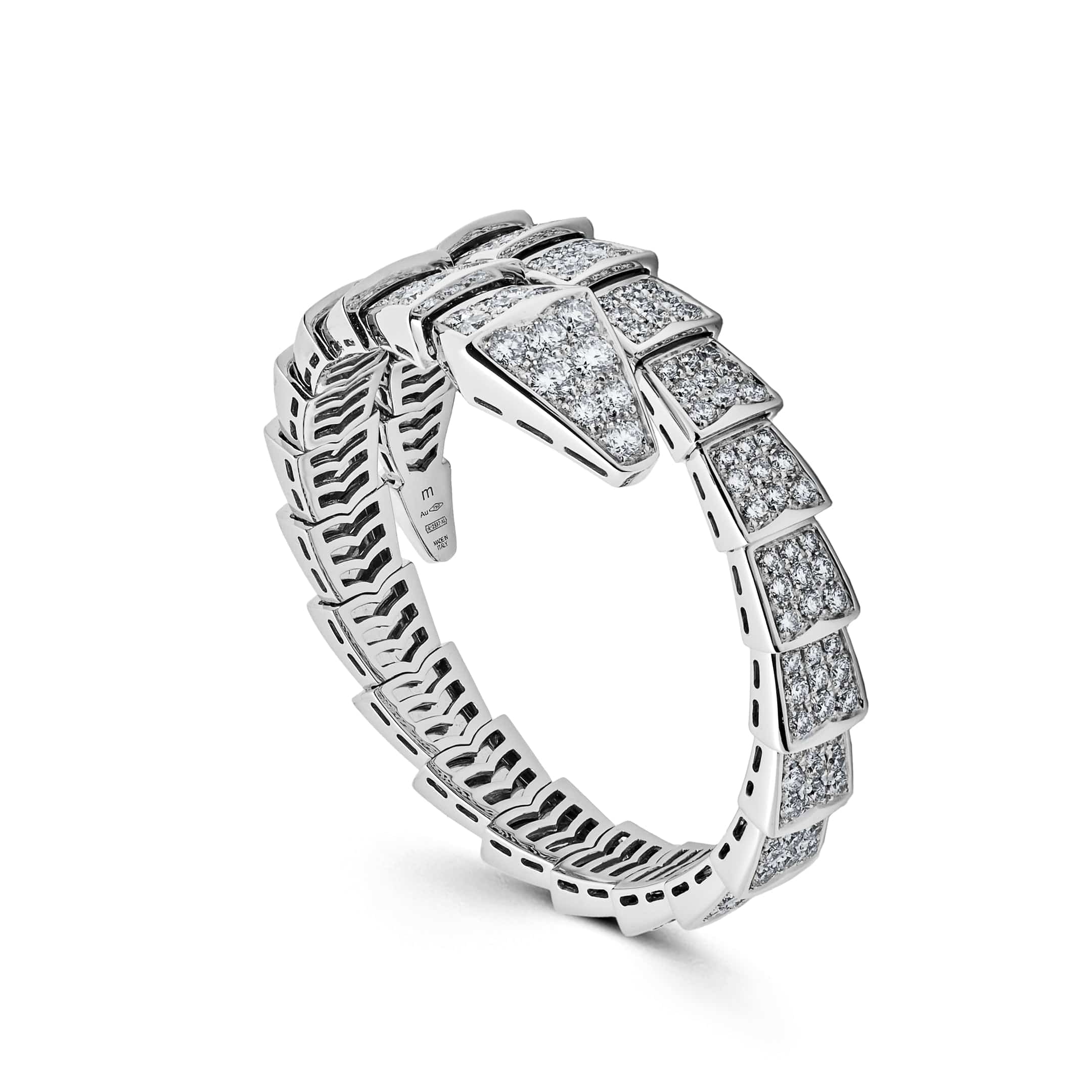 BVLGARI Serpenti One-Coil Bracelet White Gold Diamond 345215