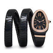 Bvlgari Serpenti Spiga Watch 102885 Black Ceramic and Rose Gold Black Lacquered Polished Dial (2025)