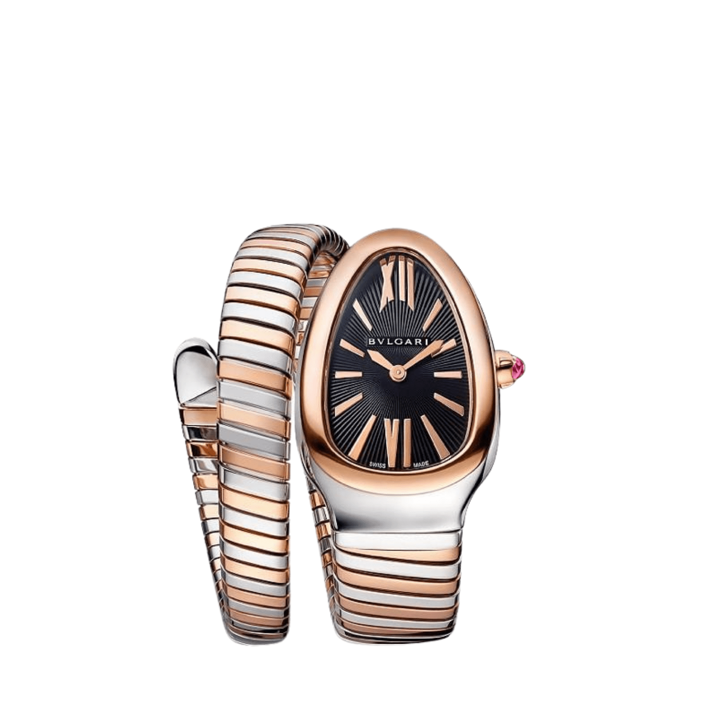 Luxury Watch Bvlgari Serpenti Tubogas 35mm Stainless Steel & Rose Gold 102123 Wrist Aficionado