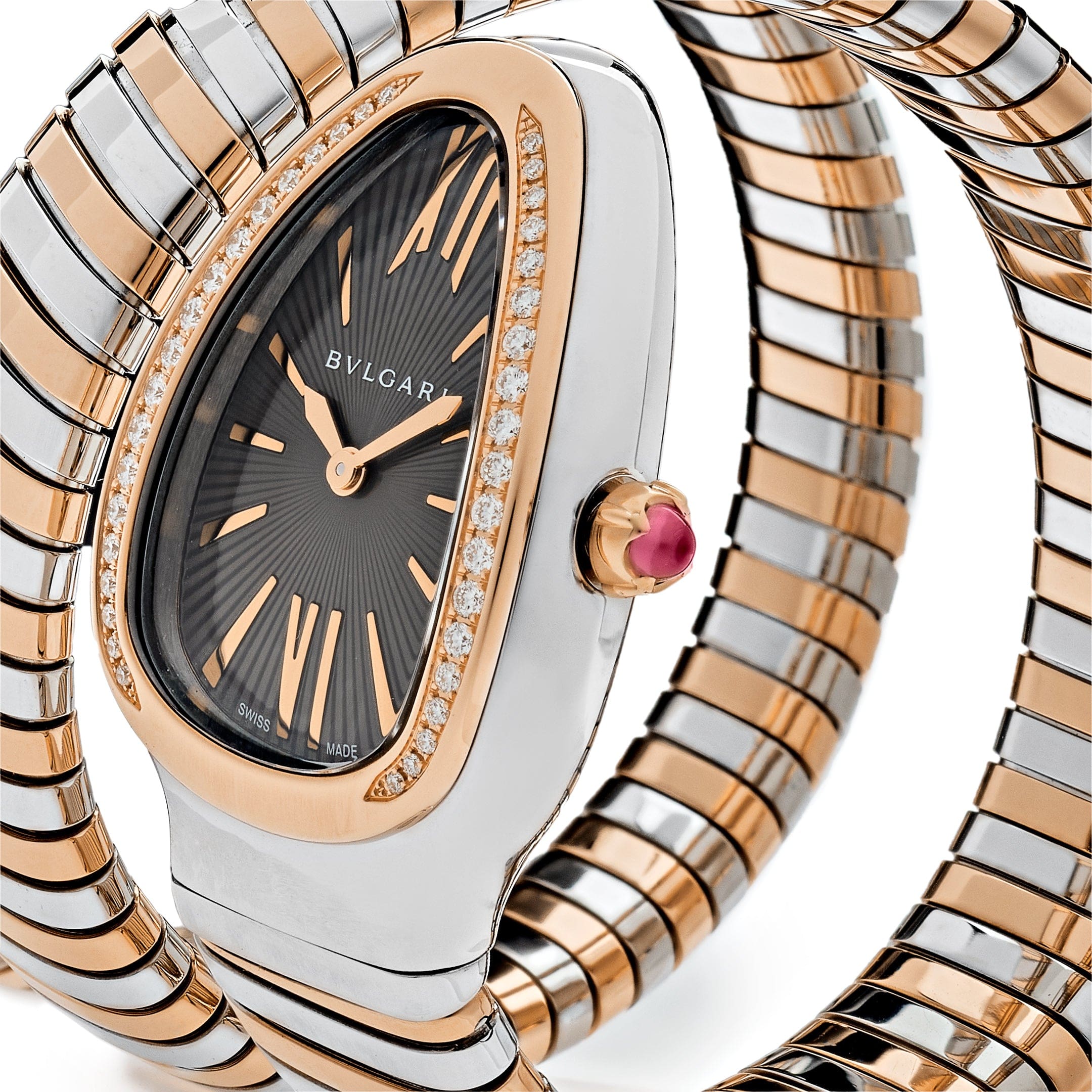 Luxury Watch Bvlgari Serpenti Tubogas Two-tone Double Spiral Watch 102680 Wrist Aficionado