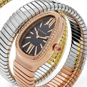 BVLGARI Serpenti Tubogas Watch 102948 Three-Tone Double Spiral Black Dial Diamond Bezel (2022)