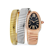 Luxury Watch Bvlgari Serpenti Tubogas Three-tone Double Spiral Diamond Bezel Watch 102948 Wrist Aficionado
