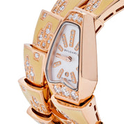 BVLGARI Serpenti Two-Coil Watch 101985 'Ladies' Rose Gold Diamonds Lacquer Mother of Pearl Dial