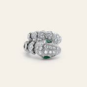 BVLGARI Serpenti Viper Ring White Gold Pavé Diamond 354697