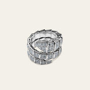 BVLGARI Serpenti Viper Two-Coil Ring White Gold Pavé Diamond 345228