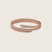 BVLGARI Serpenti Viper Two-Coil Rose Gold Full Pavé Diamonds Bracelet 357270